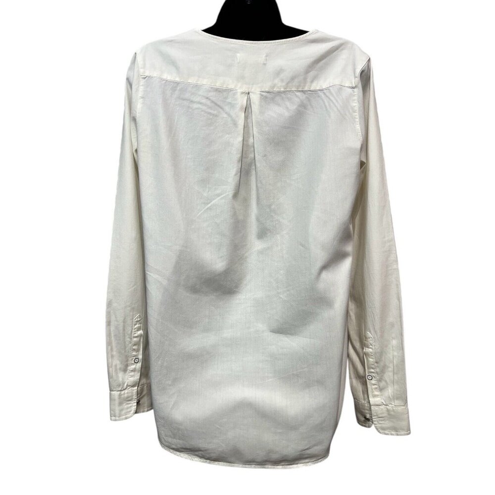 Rag & Bone Women White Top Silk Cotton XS Long Sleeves High Low - Picture 2 of 9